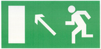 Знак "Направление к эвакуационному выходу налево вверх" ф/л"