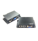 TTP111VGA-Комплект (приемник+передатчик) для передачи VGA сигнала по кабелю витой паре STP или UTP CAT5. Максимальное разрешение передаваемого изображения - 1280х1024 пикселей, рекомендованная дальность передачи по кабелю UTP CAT5: при разрешении 128